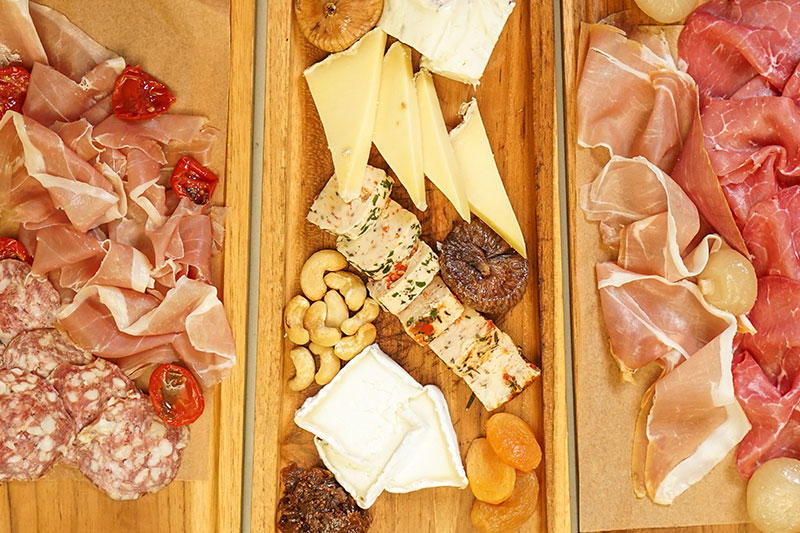 Appetizer board with charcuterie, cheeses, fruits, and nuts at Prego Italian Restaurant at The Westin Resort Nusa Dua