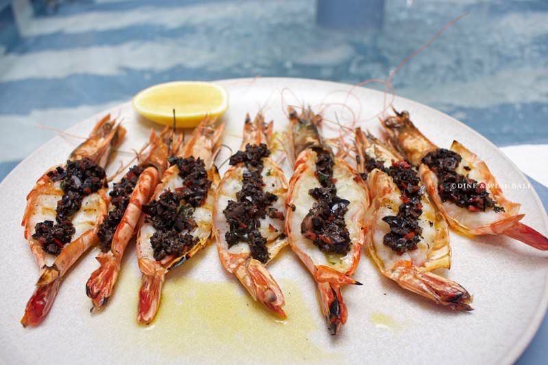 Dine & Wine Bali Best Restaurants & Culinary Guide Bali Da Maria Bali Italian Cuisine Seminyak Spatchcocked King Prawn