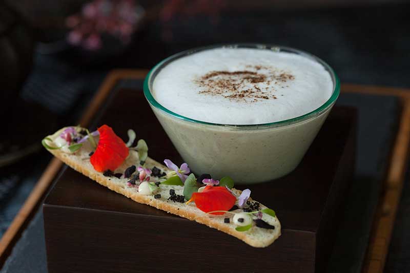 Dine & Wine Bali Best Restaurants & Culinary Guide Bali The Grill at LUXE Villas Ubud Mushroom Cappuccino