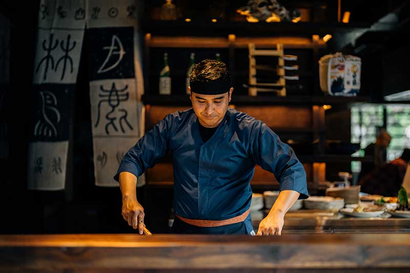 Interactive cooking at Rayjin Teppanyaki Ubud Japanese Cuisine