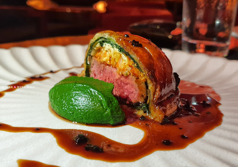 Wagyu Pithivier at The Cave by Chef Ryan Clift. Dine & Wine Bali - Spotlight En Route.