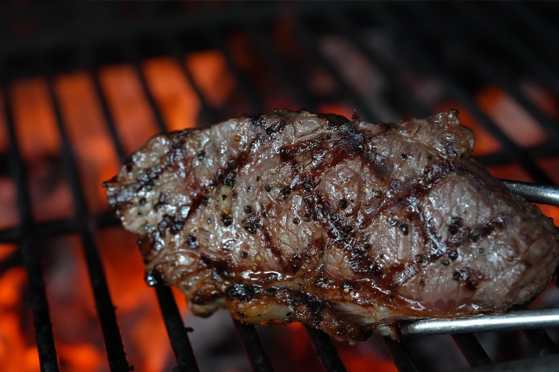 Australian Grain Fed Black Angus Striploin Steak grilled in a Josper oven at Big Fish Grill Bali The Stones Hotel Legian  - Dine & Wine Bali Best Restaurant Guide