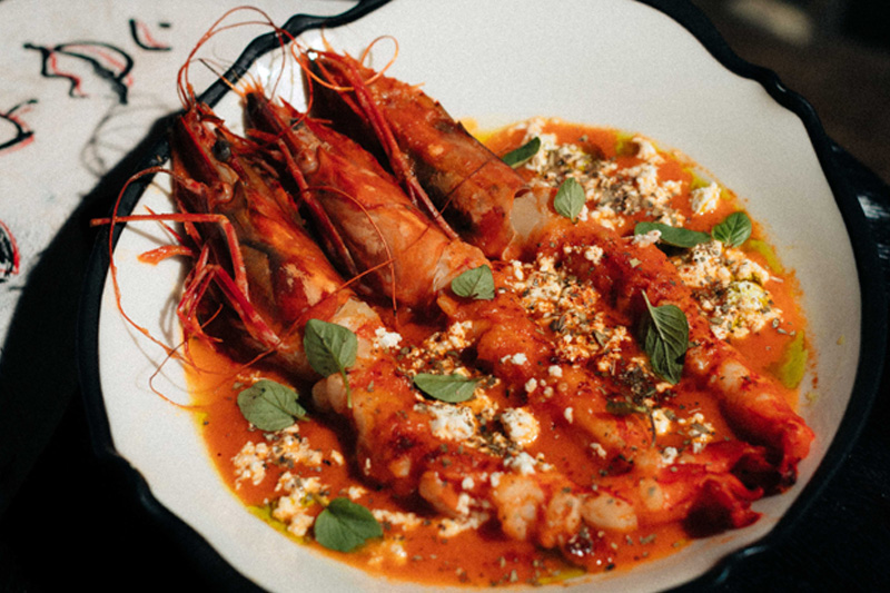 Blue River Prawn Vagabondo Bali Modern Greek Restaurant Seminyak - Dine & Wine Bali Best Restaurant Guide