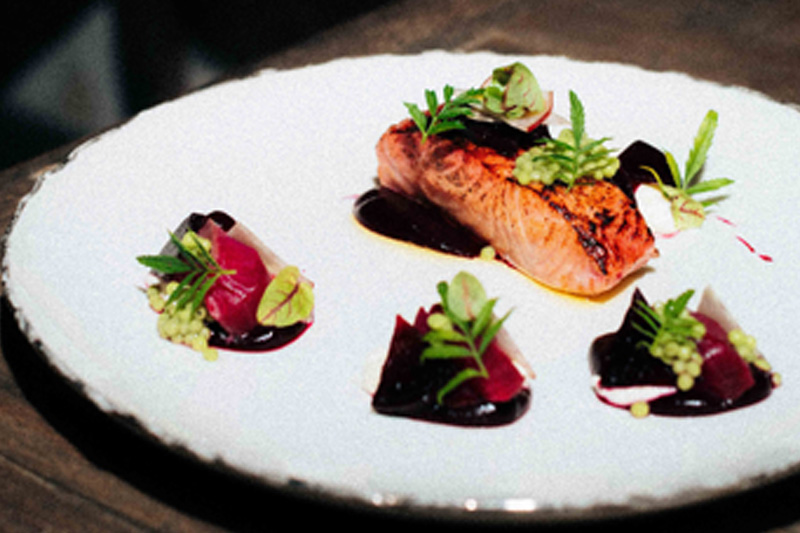 Grilled Salmon Vagabondo Bali Modern Greek Restaurant Seminyak - Dine & Wine Bali Best Restaurant Guide