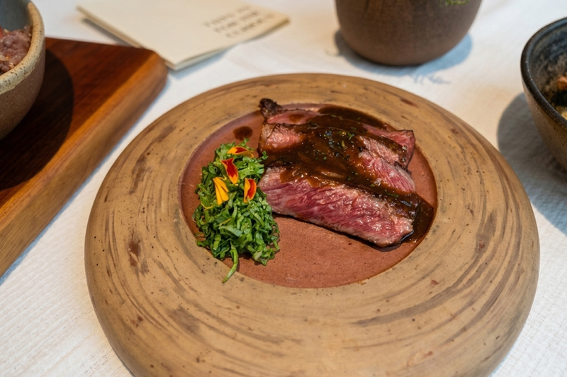 Wagyu Tokusen MB5 with root vegetables and rich jus at Syrco BAS&Egrave; Ubud tasting menu